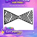 Free Striped Bow Tie Free Black Line Art Formal Wear Design Free SVG - Instant Download