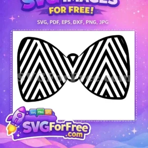 Free Striped Bow Tie SVG Design – Elegant & Versatile Free! A stylish free black and white striped bow tie design, perfect for elegant crafts. Download this free SVG for your projects.