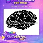 Free Black Silhouette Brain Free Anatomy Vector Graphic Human Anatomy Free SVG - Instant Download