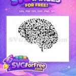 Free Abstract Pattern Brain Free Black Silhouette Anatomy Mind Free SVG - Instant Download
