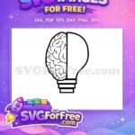 Free Brain Lightbulb Vector Free Creative Idea Symbol Free SVG - Instant Download