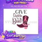 Free Give Cancer The Boot Free Pink Ribbon Breast Cancer Awareness Free SVG - Instant Download