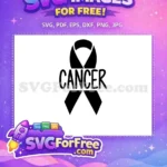 Free Cancer Awareness Ribbon Free Bold Text Design Breast Cancer Quotes Free SVG - Instant Download