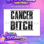 Free Distressed Grunge Text Free Wrong Bitch Quote Breast Cancer Awareness Free SVG - Instant Download