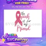 Free Mandala Pink Ribbon Free Friend Quote Breast Cancer Free SVG - Instant Download