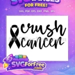 Free Crush Cancer Ribbon Free Breast Cancer Awareness Free SVG - Instant Download