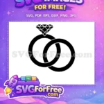 Free Interlocking Wedding Rings Free Diamond Engagement Bridal Designs Free SVG - Instant Download