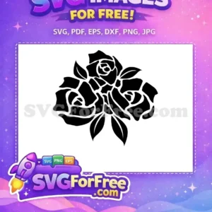 A striking free black silhouette of a three-rose floral cluster, ideal for crafting and decor. Download this free design.