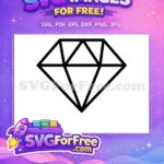 Free Black Outline Diamond Free Geometric Facets Bridal Designs Free SVG - Instant Download
