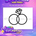 Free Interlocking Wedding Rings Free Diamond Engagement Ring Bridal Designs Free SVG - Instant Download