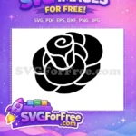 Free Elegant Rose Silhouette Free Black Swirl Bridal Free SVG - Instant Download