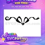 Free Elegant Black Swirls Free Ribbon Heart Flourish Bridal Designs Free SVG - Instant Download