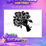 Free Black Rose Bouquet Free Elegant Floral Stencil Bridal Designs Free SVG - Instant Download