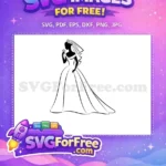 Free Bride Silhouette Clipart Free Elegant Wedding Gown Bridal Free SVG - Instant Download