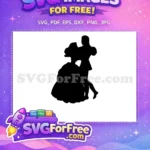 Free Bridal Couple Silhouette Free Dancing Princess Cinderella Free SVG - Instant Download