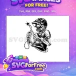 Free Welder Skull with Flames Free Mustache and Torch Tattoo Design Free SVG - Instant Download