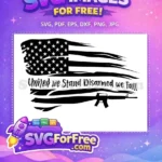 Free Tattered American Flag Free Rifle Second Amendment Quote Free SVG - Instant Download