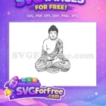 Free Serene Buddha Outline Free Meditating Pose Spiritual Free SVG - Instant Download