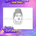 Free Meditating Buddha Face Free Curly Hair Ushnisha Spiritual Free SVG - Instant Download