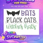Free Bats Black Cats Witches Hats Free Spooky Font Buffy Free SVG - Instant Download