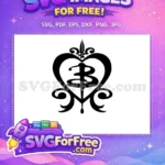 Free Black Stylized B Logo Free Heart and Stake Buffy Free SVG - Instant Download