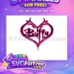 Free Pink Heart Logo Free Dripping Font Buffy the Vampire Slayer Free SVG - Instant Download