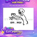 Free Scary Monster Roaring Free Grr Argh Text Buffy Monster Free SVG - Instant Download