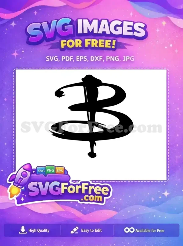 Free Buffy the Vampire Slayer logo SVG. This striking black silhouette is a must-have free design for fans. Perfect free vector art for fantasy themes.