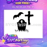 Free RIP Tombstone Bat Cross Free Spooky Halloween Buffy SVG Designs Free SVG - Instant Download