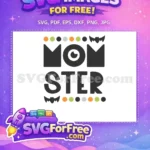 Free One Eye Momster Free Bats and Dots Halloween Free SVG - Instant Download