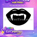 Free Black Vampire Lips Free Sharp White Fangs Buffy SVG Designs Free SVG 2 - Instant Download