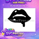 Free Dripping Black Lips Free Glossy Sensual Bite Buffy Vampire Slayer Free SVG - Instant Download
