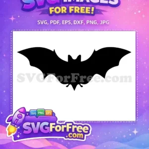 A striking black bat silhouette, a fantastic free design for your Halloween projects. Get this free SVG now!