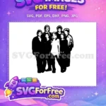 Free Buffy Cast Group Shot Free Black White Silhouette Buffy Free SVG - Instant Download