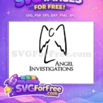 Free Stylized Angel Logo Free Investigations Text Angel TV Show Free SVG - Instant Download