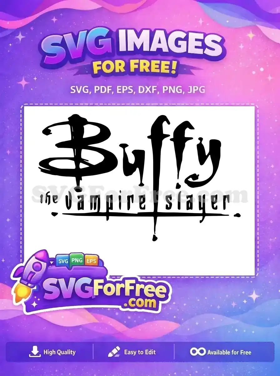 Free Buffy the Vampire Slayer logo, a stylized black text design ideal for all your creative free projects.