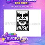 Free Sinister Grinning Gentleman Free Black and White Design Buffy Hush Free SVG - Instant Download