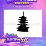 Free Japanese Pagoda Building Free Silhouette Temple Asian Architecture Free SVG - Instant Download