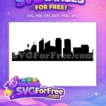 Free Building Silhouette SVG Free Black Cityscape Kuala Lumpur Free SVG - Instant Download