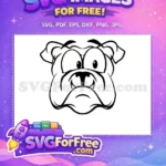 Free Bulldog Outline Design Free Goofy Big Eyes Mascot Free SVG - Instant Download