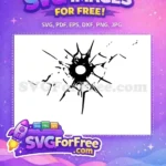 Free Shattered Glass Free Bullet Hole Action Movie Free SVG - Instant Download