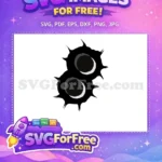 Free Double Bullet Hole Free Jagged Black Splatter Design Free SVG - Instant Download