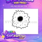 Free Shattered Glass Bullet Hole Free Black Impact Design Free SVG - Instant Download