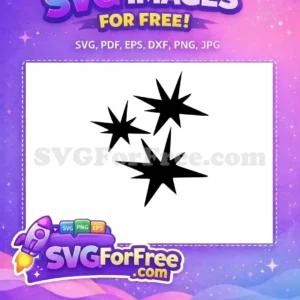 Free Dynamic Starbursts Design – Add Impact Instantly! Free graphic of three bold black starbursts, ideal for dynamic designs and impact effects in various projects.