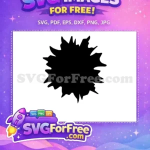 Free Dynamic Burst SVG Design – Instantly Enhance Projects! A striking free design featuring a jagged, irregular black burst or splatter shape on a white background, ideal for dynamic projects.