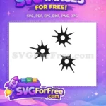 Free Realistic Black Bullet Holes Free Impact Marks Action Movie Free SVG - Instant Download