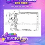 Free Simple Bunny Outline Free Cute Rabbit Ears Easter Themed Free SVG - Instant Download