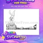 Free Classic Bugs Bunny Outline Free Smiling Face Looney Tunes Free SVG - Instant Download