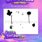 Free Black Bug Silhouettes Free Smiling Spider and Bee Butterflies Free SVG - Instant Download