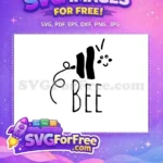 Free Smiling Bee Doodle Free Curly Antennae Black Bugs Silhouette Free SVG - Instant Download